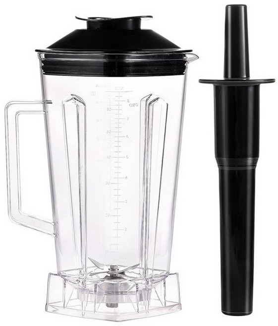 64oz 블렌더 투수 블레이드와 비타믹스 컵 A2300 A2500 5200 용 뚜껑, 믹서기날 믹서날 날개 Vitamix 컵용 뚜껑 믹서기, 투명하고 검은 색, 1개