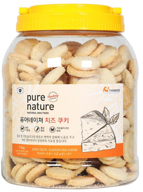[국내정식마켓] 퓨어네이처 반려견용 치즈쿠키 1.1kg x 2 반려동물용품 강아지사료