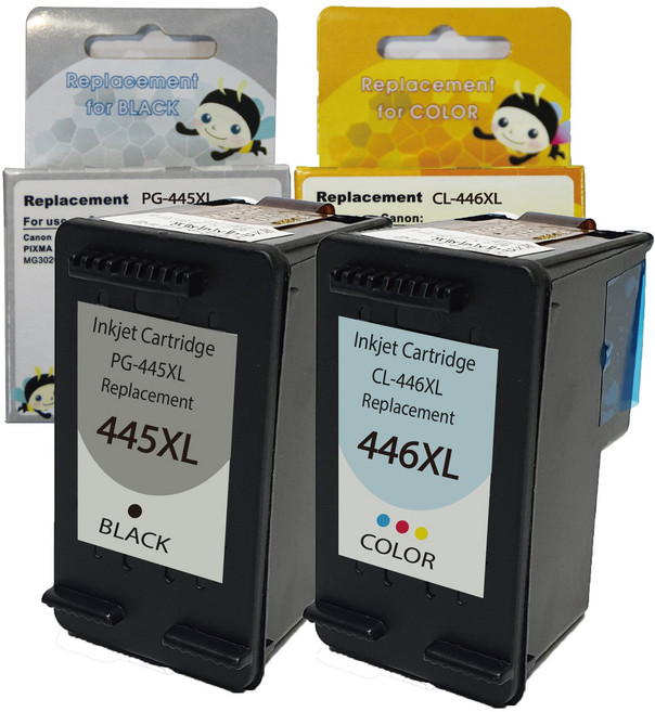 캐논잉크 PG-445 CL-446XL 호환 4배 대용량 검정+컬러 1세트 MG2540 TR4540 TR4640 TR4645, 1개, (캐논호환)PG445XL CL446XL세트