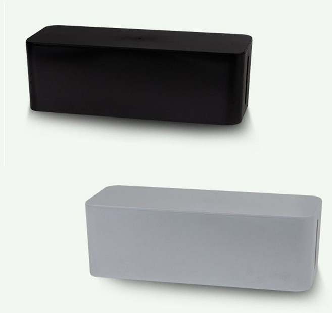 파워존 멀티탭 정리함 대형 책상 침대 밑 안전 케이블 박스 코드정리함, 그레이, 1개