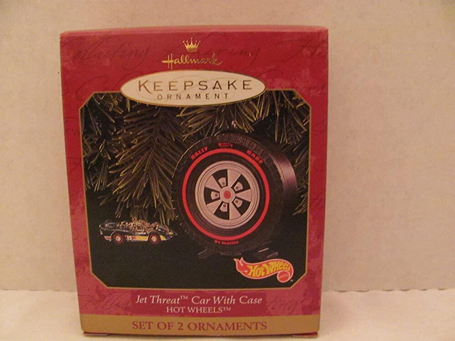 Hallmark 기념품 장식품 - Hot Wheels Jet Threat Car 케이스 포함 (2피스 세트) 1999 (QX6527)