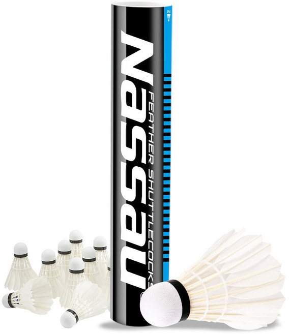 낫소 배드민턴 셔틀콕 NSC-701 알파 (12개입) 연습용 교재용, 화이트, 1개