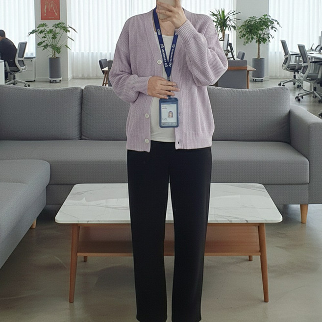 [당일출고] 수엠W 임산부 세미크롭 가디건 간절기 외출복 레이어드 P05 포그니하찌Y