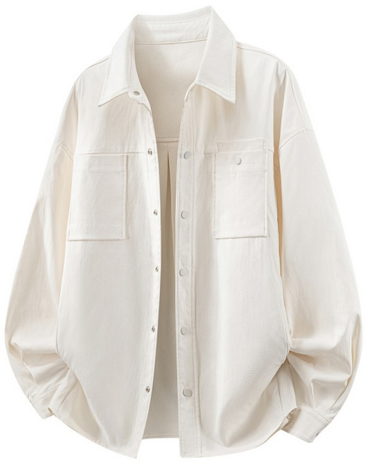 寬鬆潮牌休閒大口袋工裝長袖襯衫外套水洗夾克