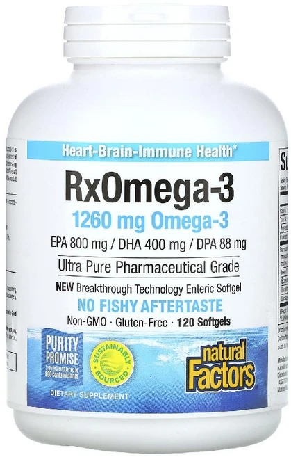 네추럴팩터스 RxOmega3 1260mg DHA EPA 120소프트젤, 120정, 1개 - 쿠팡