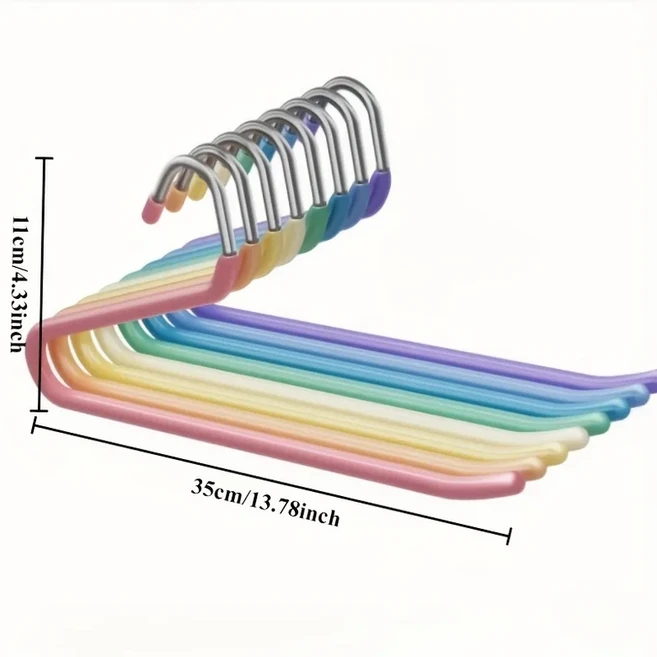 문짝지그 다채로운 모양 바지 걸이 강한 하중 지지력 옷장 전용 공간 절약 치마에, 01 IRIDESCE 8PCS