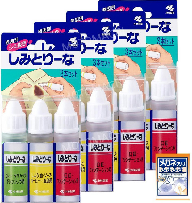 일본 시미토리나 얼룩제거제 3입 x 4세트 간편 얼룩지우개 휴대용 얼룩제거, 3입 x 4 개 세트, 1개