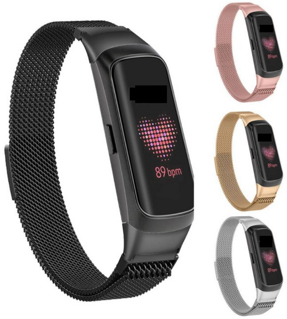 삼성 갤럭시 워치 핏 SM-R370NZKAKOO 호환 메탈 시계줄, 로즈핑크