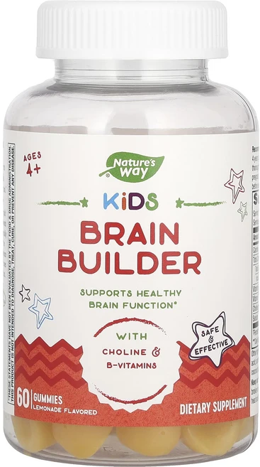 Nature's Way 어린이용 Brain Builder 구미젤리 만 4세 이상 레모네이드 구미젤리 60개, NaturesWay어린이용BrainBuilder구미젤리, 1개, 60정 - 쿠팡