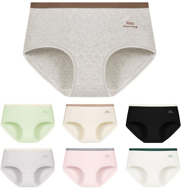 르브니 순면 주니어팬티 7p 요일 학생 삼각 무지 심리스 여아팬티