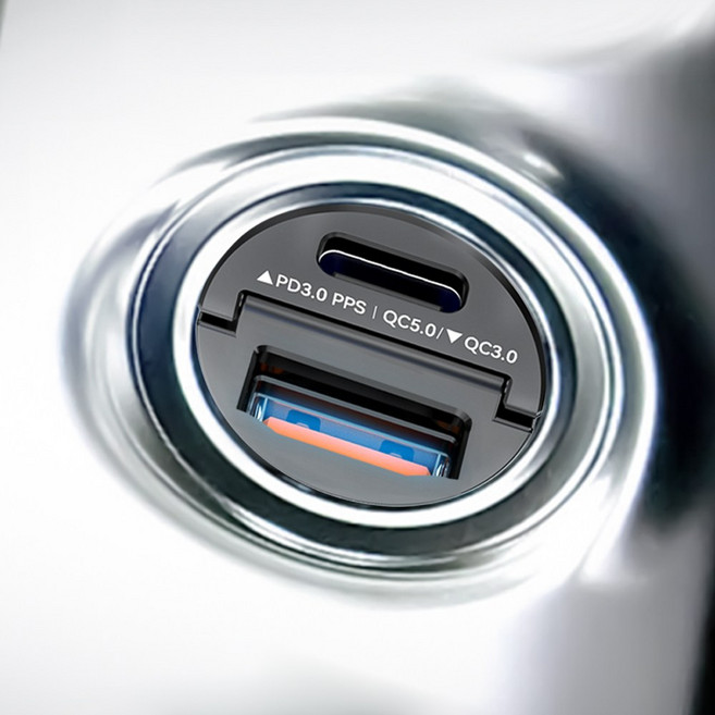 비잽 45W 초고속충전2.0 차량용 시거잭 충전기 듀얼초미니매립형 PD PPS QC5.0, 261_듀얼 C+A타입 45W 초미니 시거잭