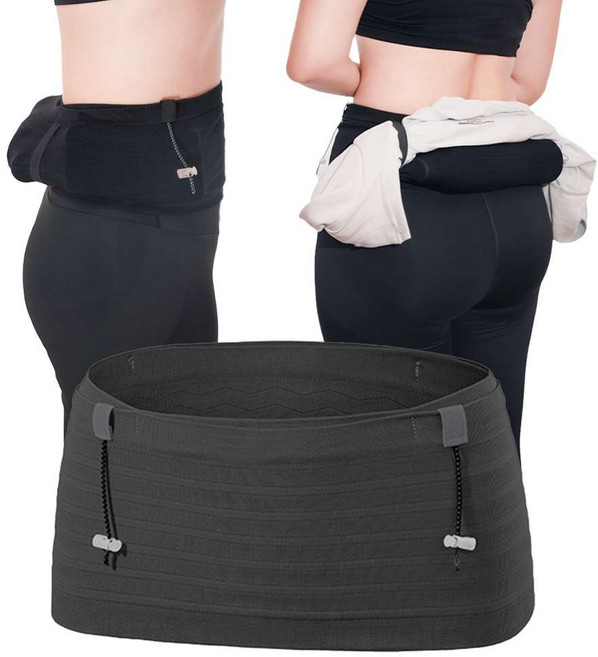 러너킹 초경량 고탄력 핸드폰 허리 수납 가방 러닝벨트, XL, 블랙, 1개