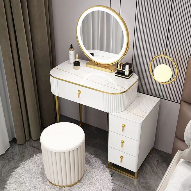 연예인 화장대 미니 화장대 예쁜 화장대 화장대 세트 삼색가구 (화장대+수납장+LED거울+화장의자) A-1791, 50CM-화장대+수납장+LED거울+B화장의자, 흰색