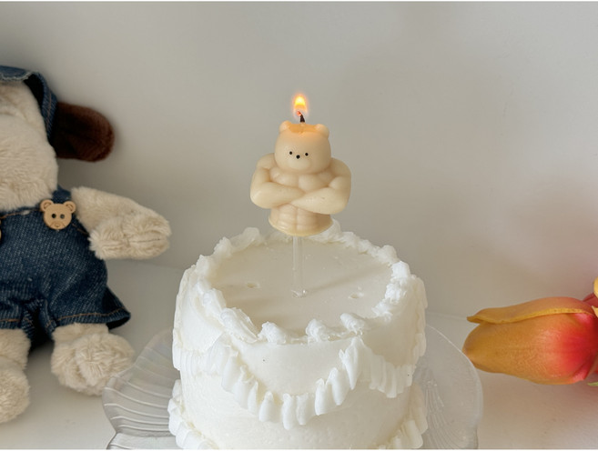 헬스곰 근육곰 케이크초 생일초, 1개, 15g