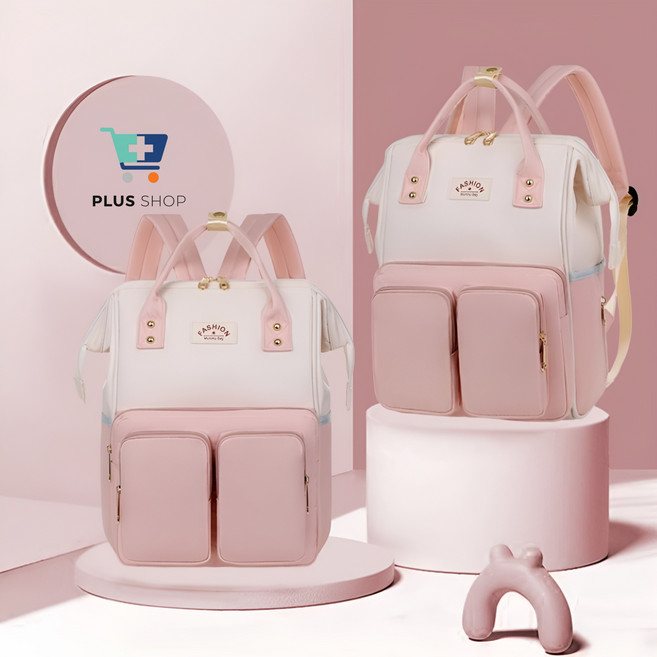 플샵 대용량 기저귀가방백팩 방수 올인원 육아 필수템, 1개, 블러쉬핑크