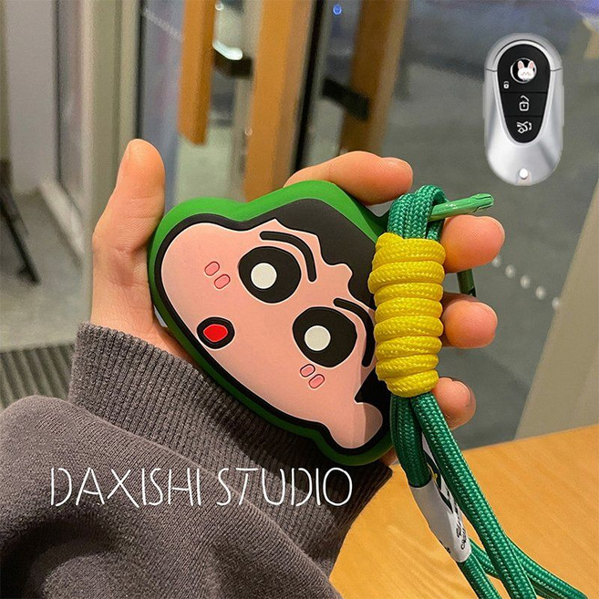 메르세데스 신짱구 캐릭터 벤츠 스마트키 실리콘케이스 스트랩 스마트키커버, 3번 벤츠, 1개