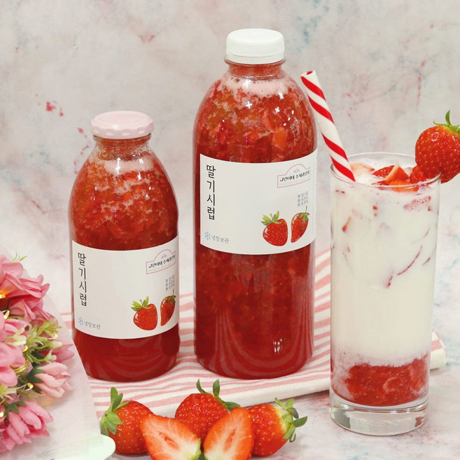 규린이네 수제과일청 딸기청 딸기시럽, 600g, 1개, 딸기시럽 딸기청