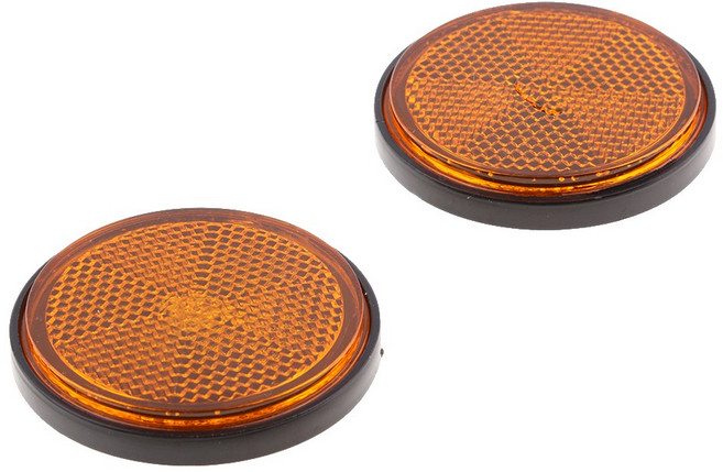 STK 오토바이 atv 먼지 자전거 범용 원형 반사판 2 개 세트, orange1세트, 1개