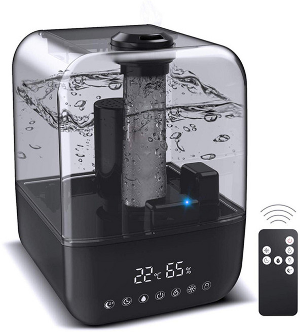 스마트 습도 조절 가습기 무소음 대용량 4L, 블랙