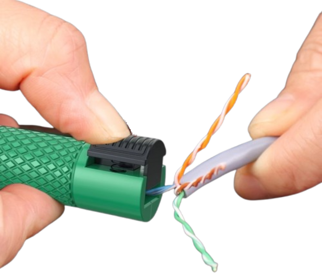 디와이툴즈 네트워크 케이블 탈피기 랜선 정리기 CAT5e CAT6 CAT7 호환, 12cm, 1개, 그린