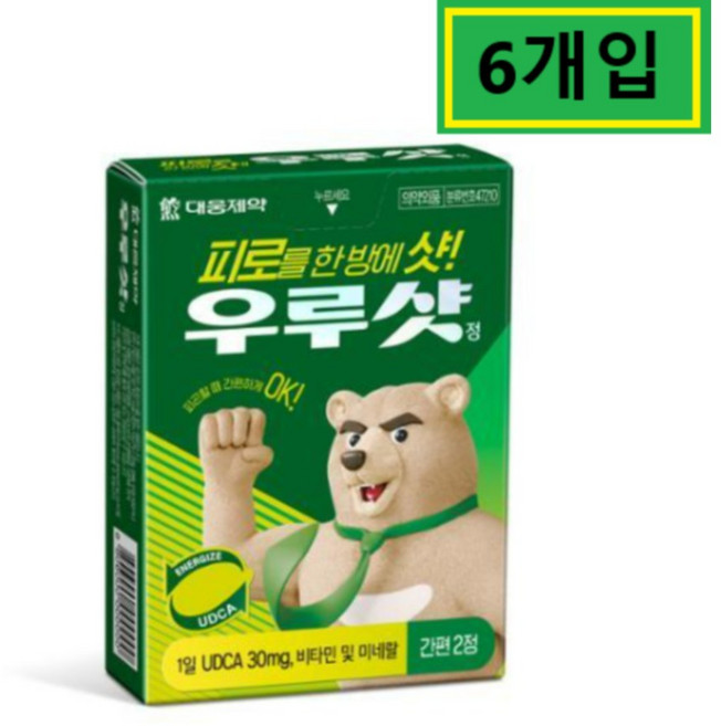 우루샷 대웅제약 휴대용 우루샷 UDCA 30mg, 2정, 6개