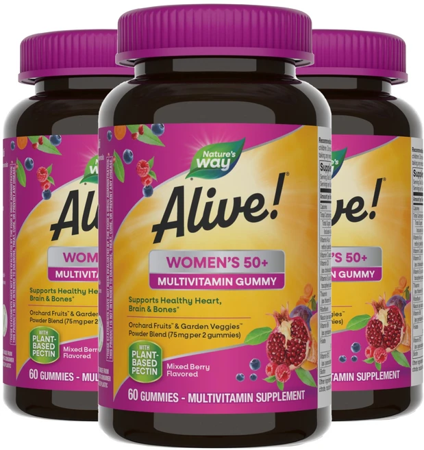 네이쳐스웨이 얼라이브! 우먼스 50+ 멀티비타민 구미, 60정, 3개 - 쿠팡