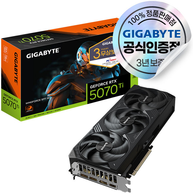 GIGABYTE 지포스 RTX 5070 Ti WINDFORCE OC SFF D7 16GB 피씨디렉트