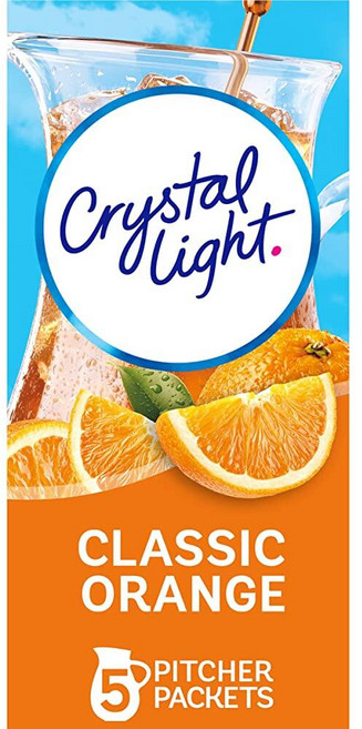 Crystal Light 클래식 오렌지 드링크 믹스 (피처 패킷 5개) 140587, CRYSTAL 크리스탈 LIGHT 라이트 클래식 오렌지, 1개