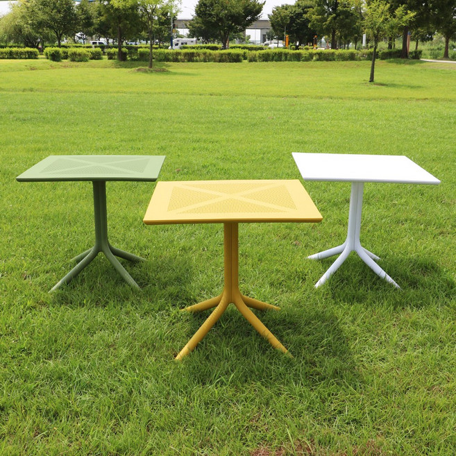 체어센스 카프리 테이블 800 사각 인테리어 야외 카페 플라스틱 테라스, 카프리800사각 올리브그린