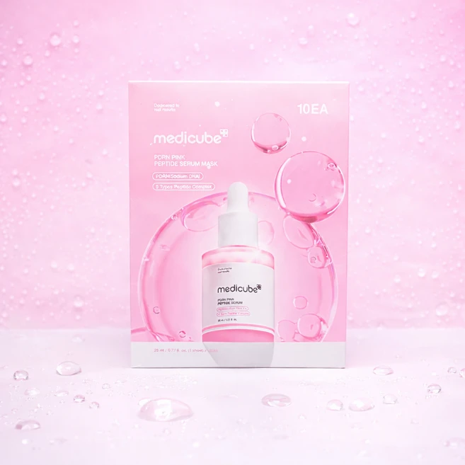 [정품]메디큐브 PDRN 핑크 펩타이드 앰플 마스크 10매/1박스, 1개, 10개입 - 쿠팡