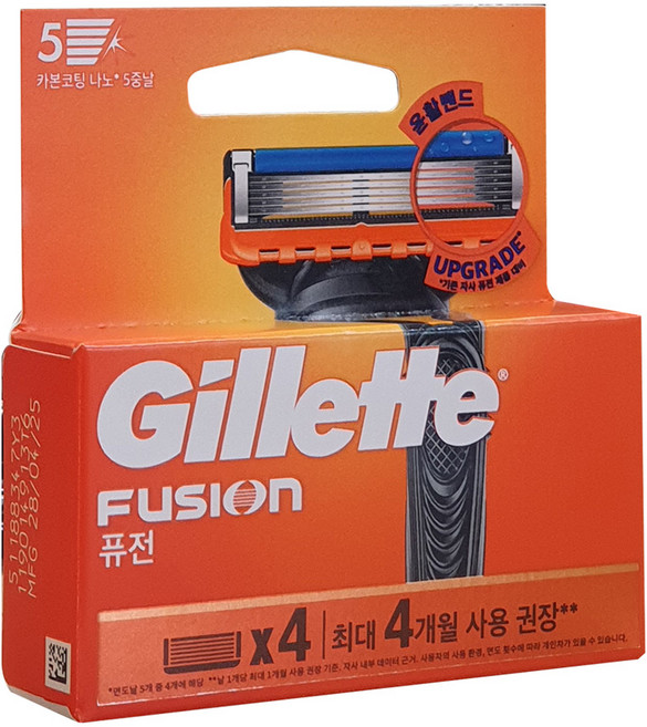 질레트 퓨전 매뉴얼 면도날, 4개입, 1개