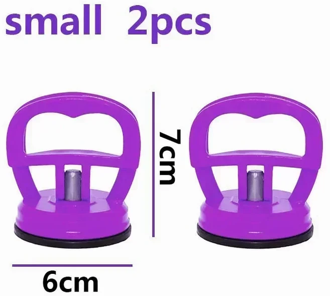 강력한 흡착판 덴트 풀러 리프터 도구 2개 자동차 차체 수리 유리 타일 이동 제거기 ABS 소형 대형 검정색, 07 purple 2pcs
