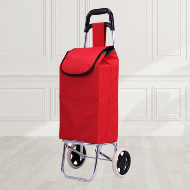 장바구니구루마 시장 천구루마 마트가방캐리어 장보기용, 1개, 소형레드
