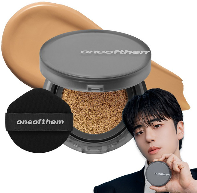 원오브뎀 드뗑 남자 쿠션 내추럴 커버 남성 파운데이션 SPF50+ PA++++ 12g, 002호 샌드, 1개, 002호 샌드