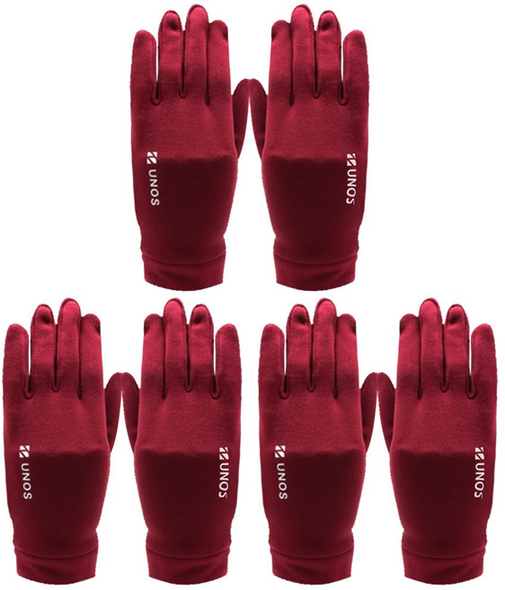 우노스 이지웜 스마트 스판 장갑, 빨강색, 3개