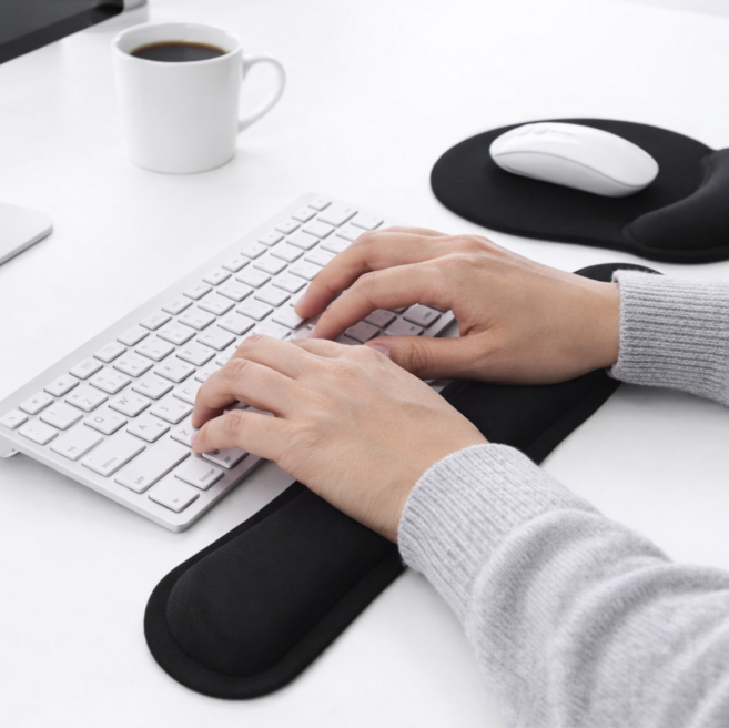 하디온 인체공학 쿠션감 키보드 손목 받침대, 1개, 블랙