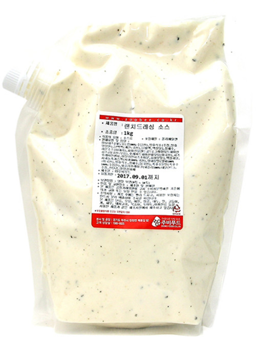 푸드올마켓_ 주비푸드 랜치드레싱소스 1kg /냉장, 1개