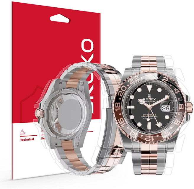 롤렉스 GMT 마스터2 40mm 액정+후면+버클 외부 전신보호필름 1세트 126710 126711 126713 126715 126718 126719