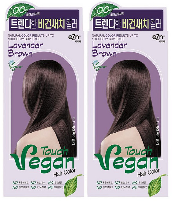 eZn 터치 비건 헤어컬러, 라벤더브라운, 2개