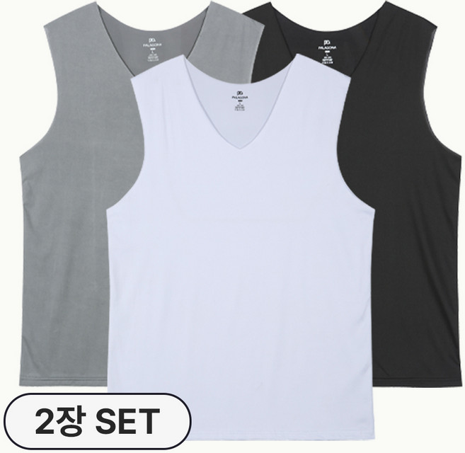 아소트 남성 이너웨어 기능성 쿨링 심리스나시 무봉제 런닝 민소매 빅사이즈 2장세트