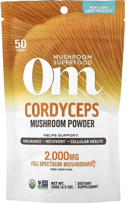 몸관리하세요 겨울입니다 Om Mushrooms 유기농 인증 버섯 분말 동충하초 100g(3.5oz) 특별관리진행, OmMushrooms유기농인증버섯분말동충하초100g35, 100g, 1개 - 쿠팡