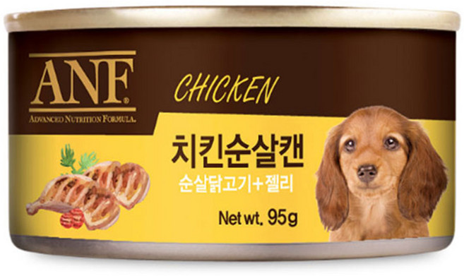 에이엔에프 강아지 간식캔, 치킨순살맛, 95g, 24개