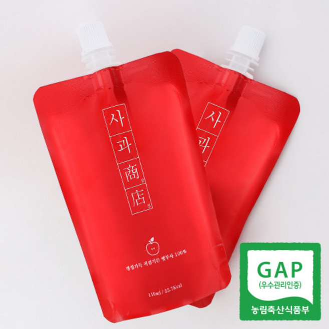 두아 햇부사 통째로 갈아만든 사과즙 100% NFC 저온착즙 30포 스파우트 생사과즙 사과즙, 30개입 110ml(실속형), 1개