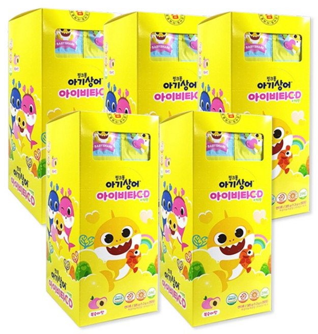 (주)태양생활건강 핑크퐁 아이비타C(250정)-어린이비타민C.건강기능식품, 250정, 5개