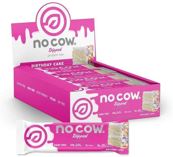 No Cow Dipped Bar Birthday Cake 노카우 딥드 고단백 프로틴바 버스데이 케이크, 12개 - 쿠팡