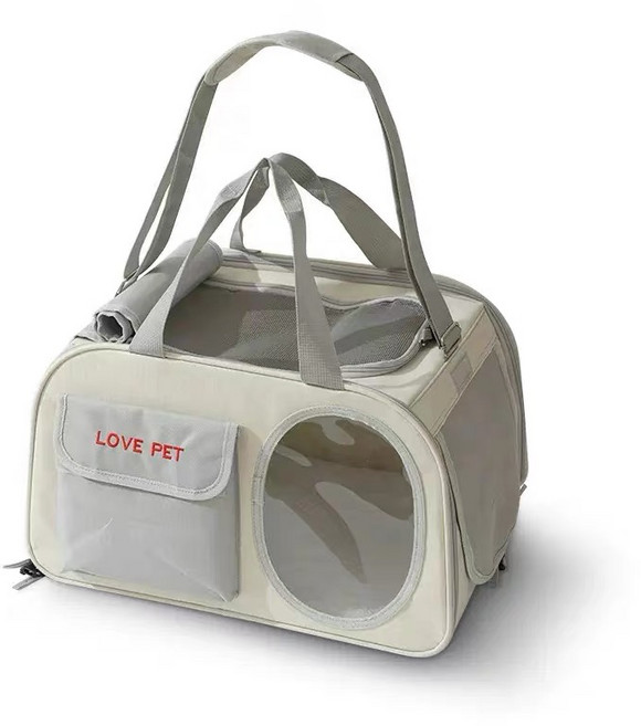 코믈리 반려동물 삼면통풍 이동가방+이너쿠션세트, 그레이, 1개