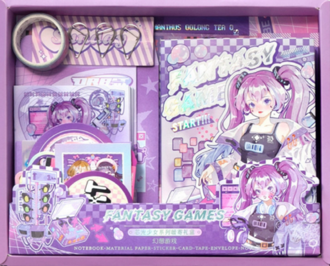 365lifestyle 빈티지 레트로 인스타 감성 캐릭터 다꾸 세트 다이어리 꾸미기 스티커 배경지 소재지 패키지, 3.캐릭터, 라이트걸