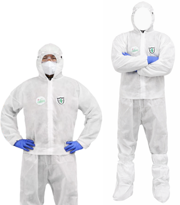 PP일회용작업복 부직포 투피스작업복 흰색 방역복 방진복 보호복 분진복, PP투피스작업복(흰색)-XXL, 1개, 화이트