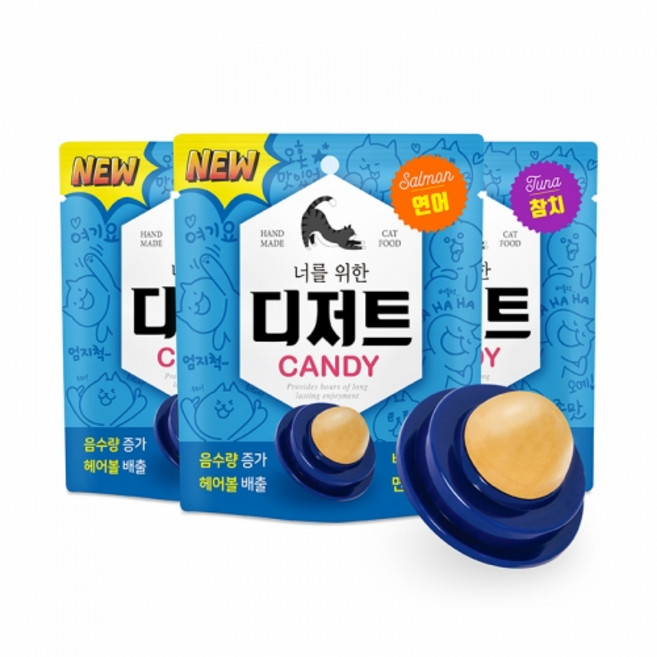 [디애니몰] 너를위한디저트 고양이캔디, 연어맛, 3.5g, 1개
