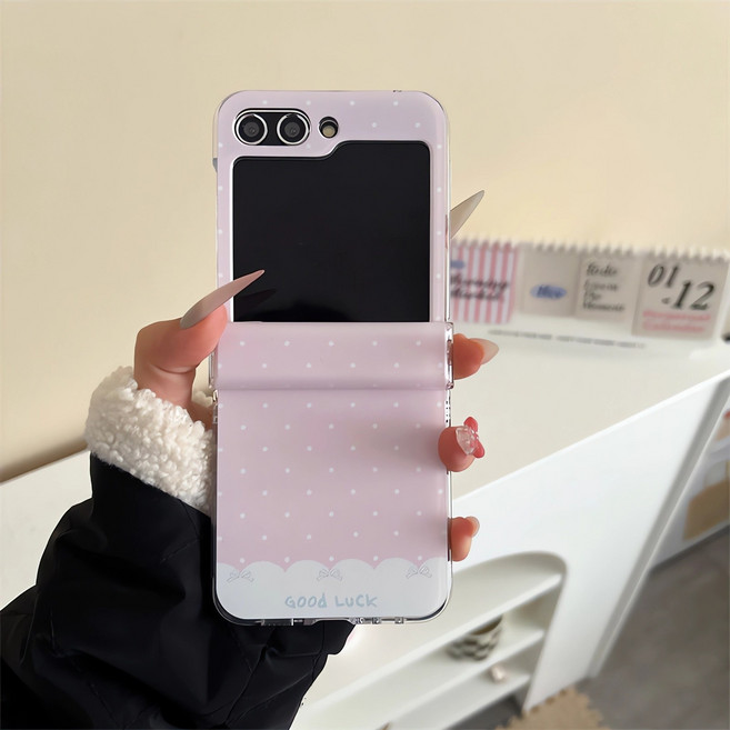 갤럭시 z플립3 z플립4 z플립5 z플립6 z플립7 힌지보호 휴대폰케이스 화이트도트